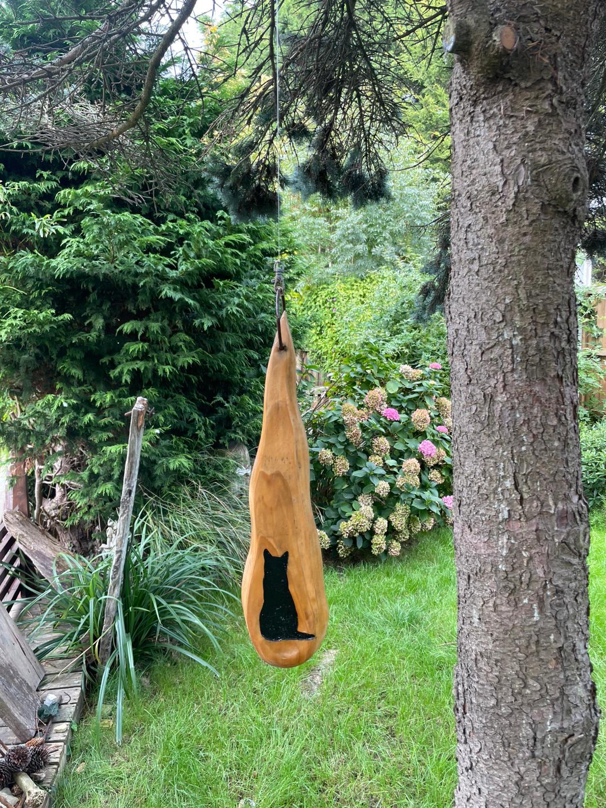 Black Cat Wooden Tree Spinner