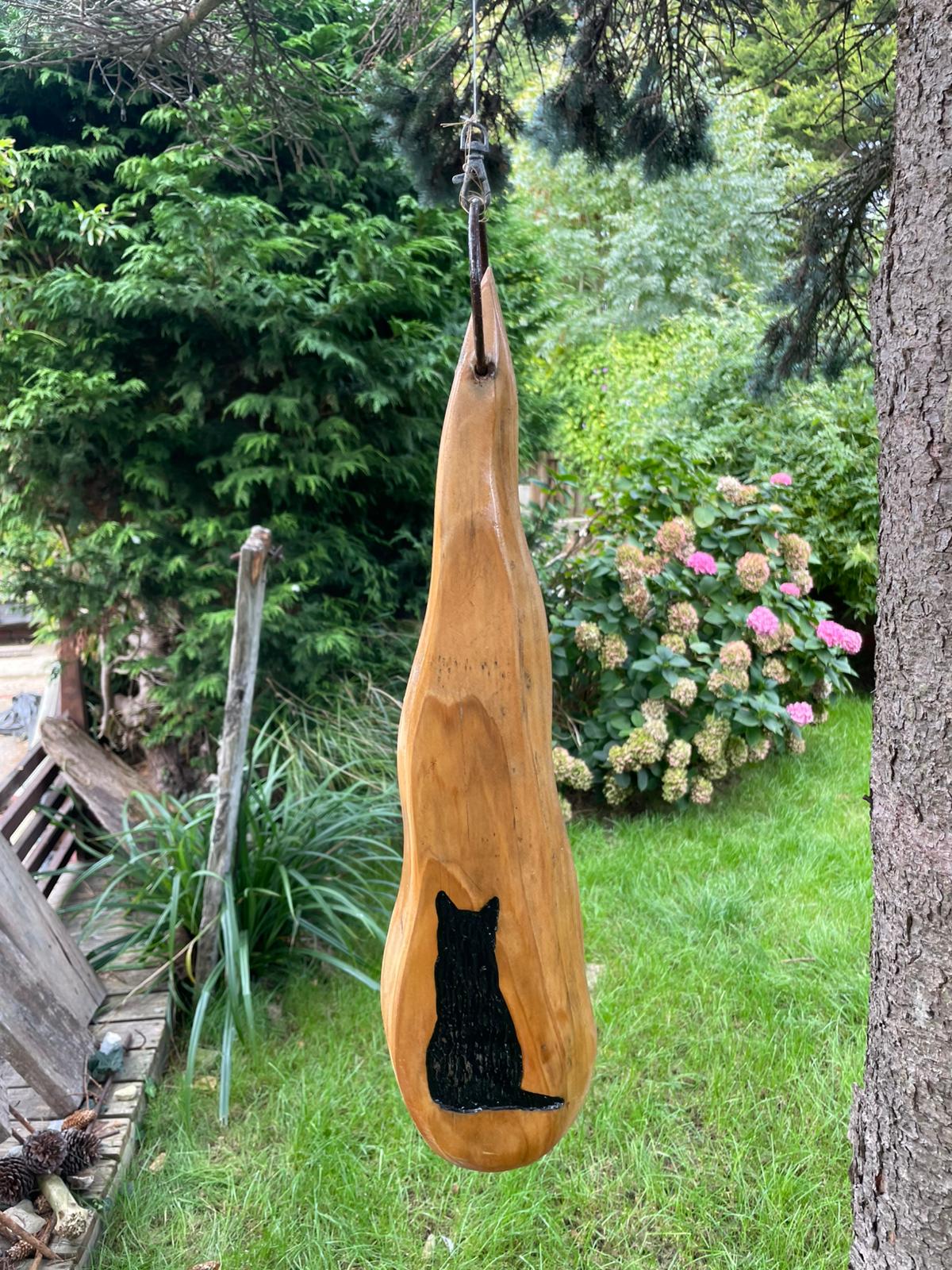 Black Cat Wooden Tree Spinner