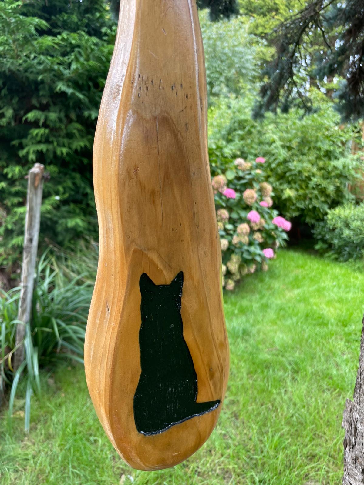 Black Cat Wooden Tree Spinner