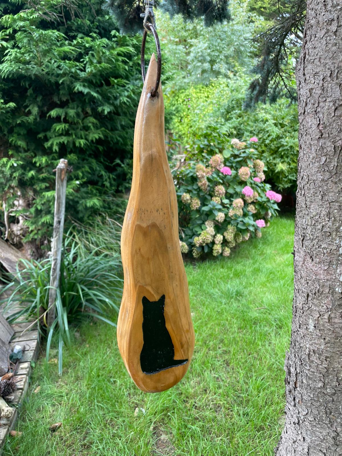 Black Cat Wooden Tree Spinner