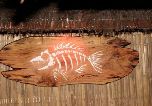 Tiki Bar Fish Wood Carving Decoration