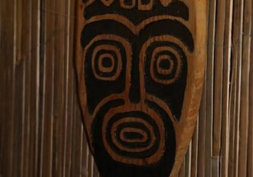 Tiki Face Wood Carving