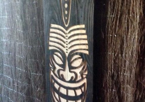 Tiki God Face Wood Sulpture