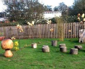 Gosport School. Log Seats